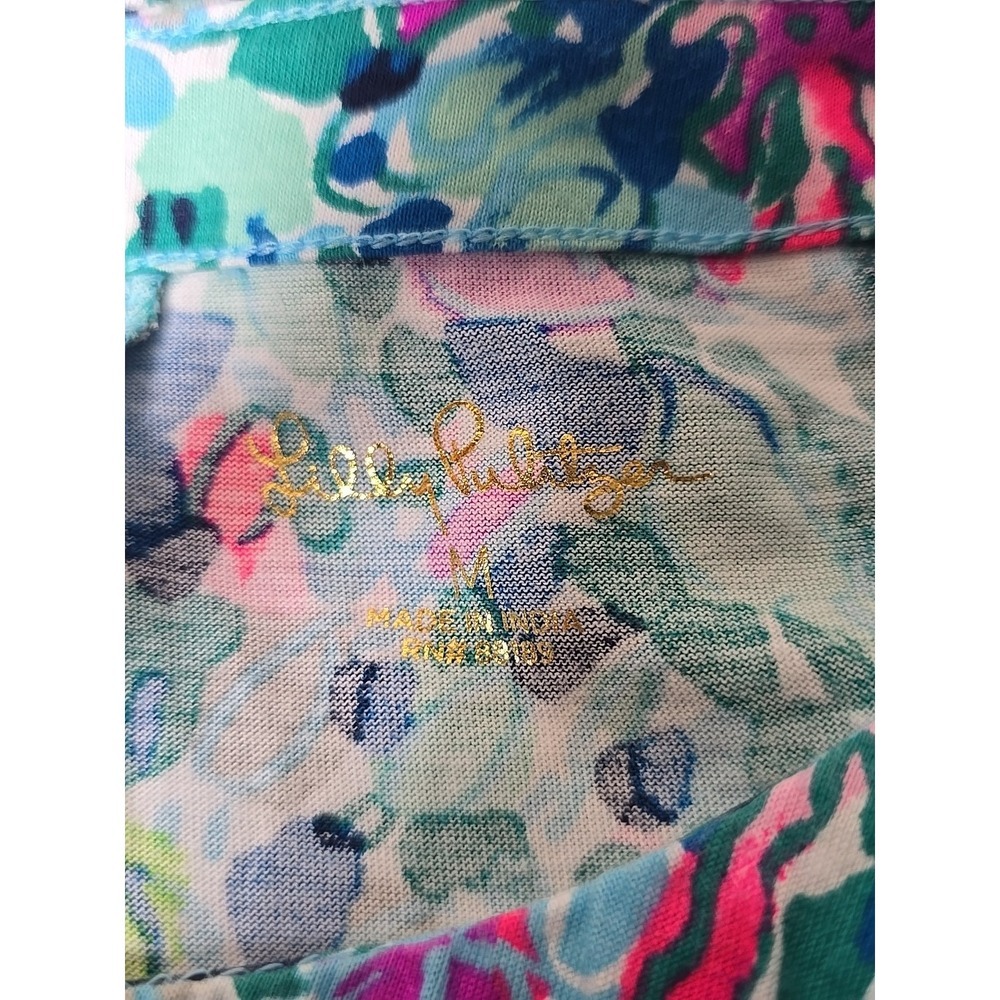 Lilly Pulitzer Tropical Ocean Shell Print Tunic Top Size Medium Style 008783 t10 - Picture 8 of 8